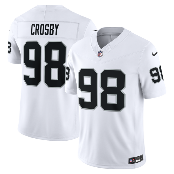 Las Vegas Raiders Maxx Crosby White Vapor F.U.S.E. Stitched Limited Jersey