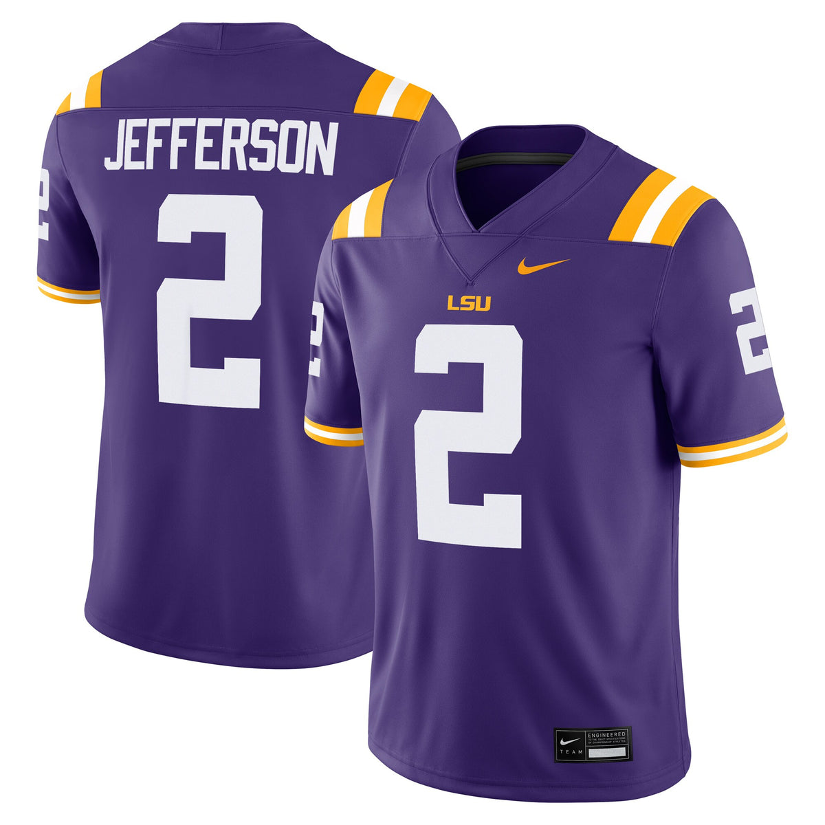 Justin Jefferson LSU Tigers Player Game Jersey - Purple