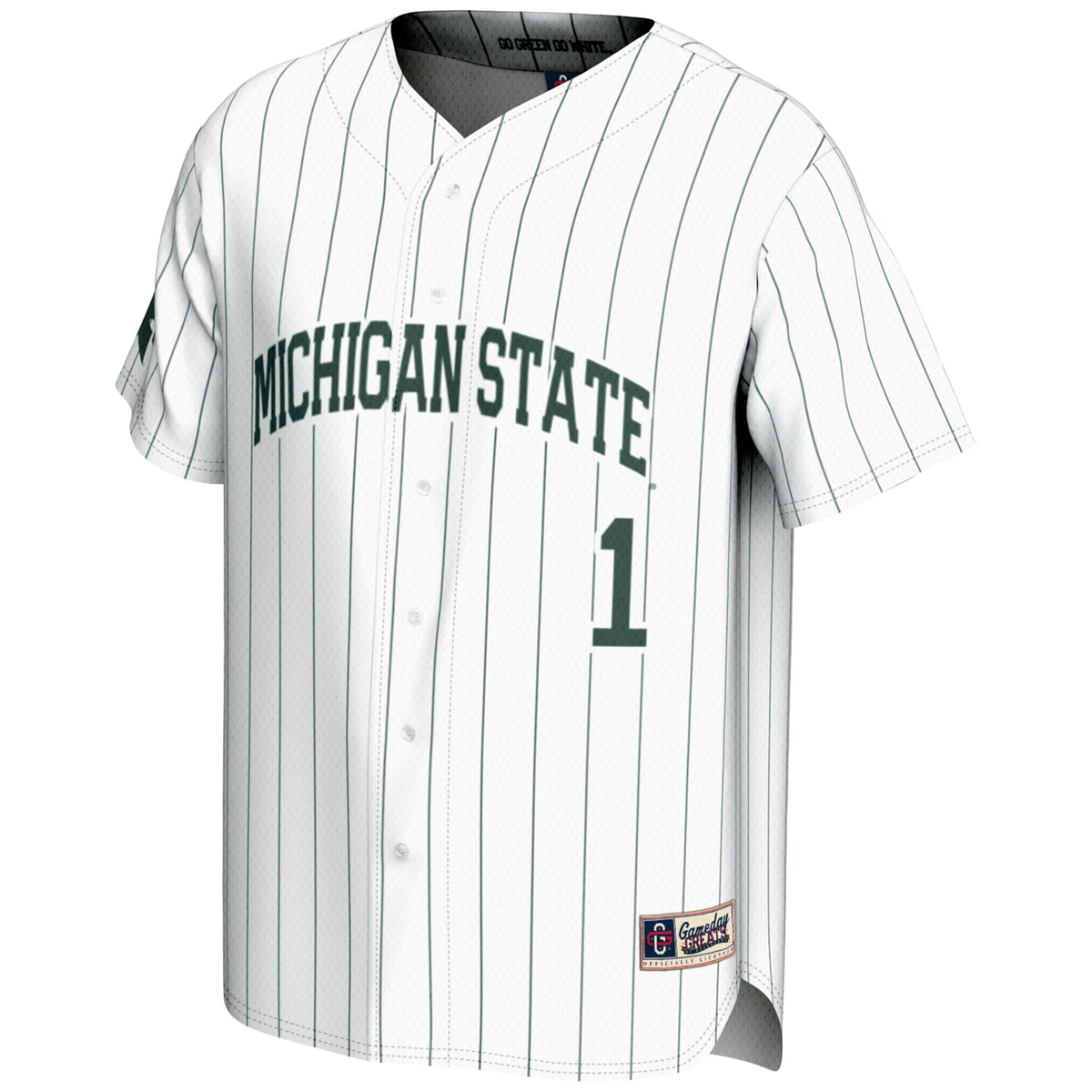 GameDay Greats #1 White Michigan State Spartans Lightweight Baseball Jersey