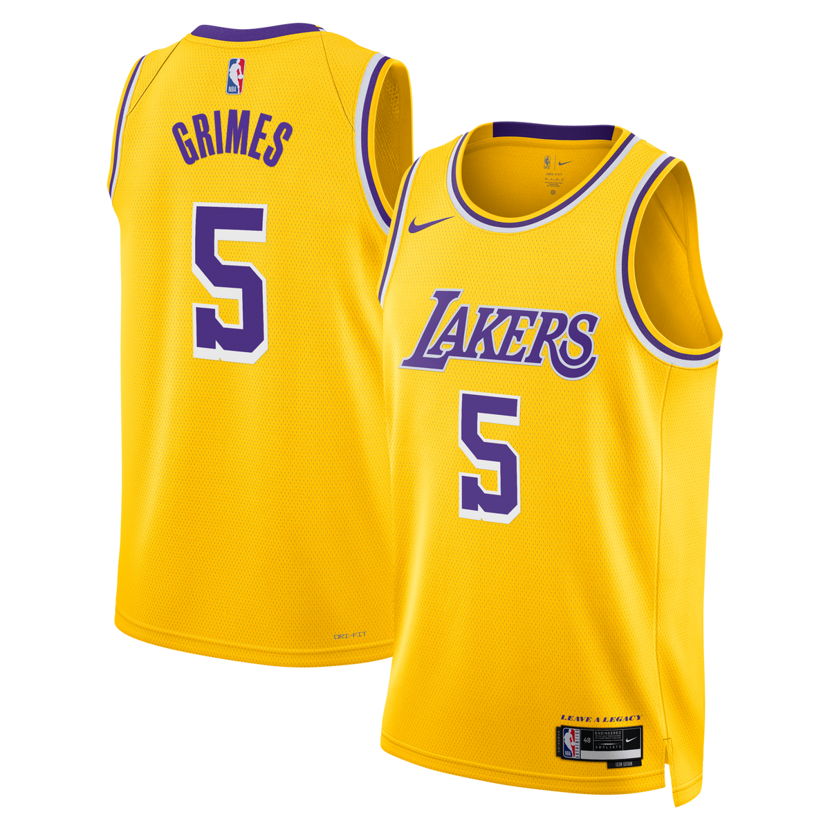 Los Angeles Lakers Icon Edition Swingman Jersey - Gold - Quentin Grimes