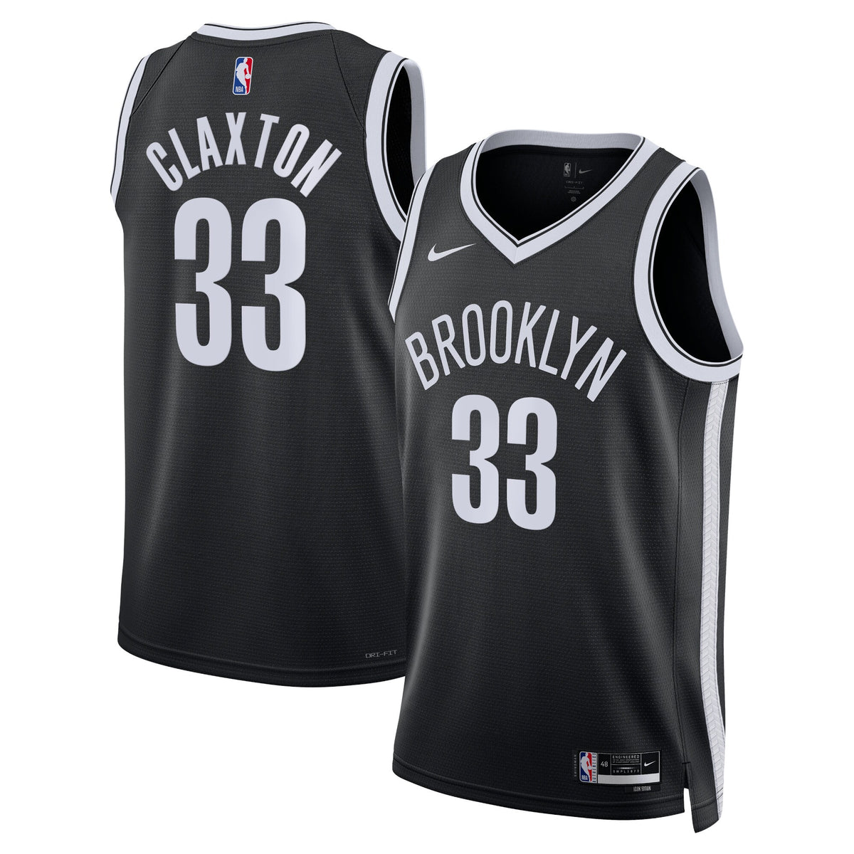 Brooklyn Nets Icon Edition Swingman Jersey - Black - Nic Claxton