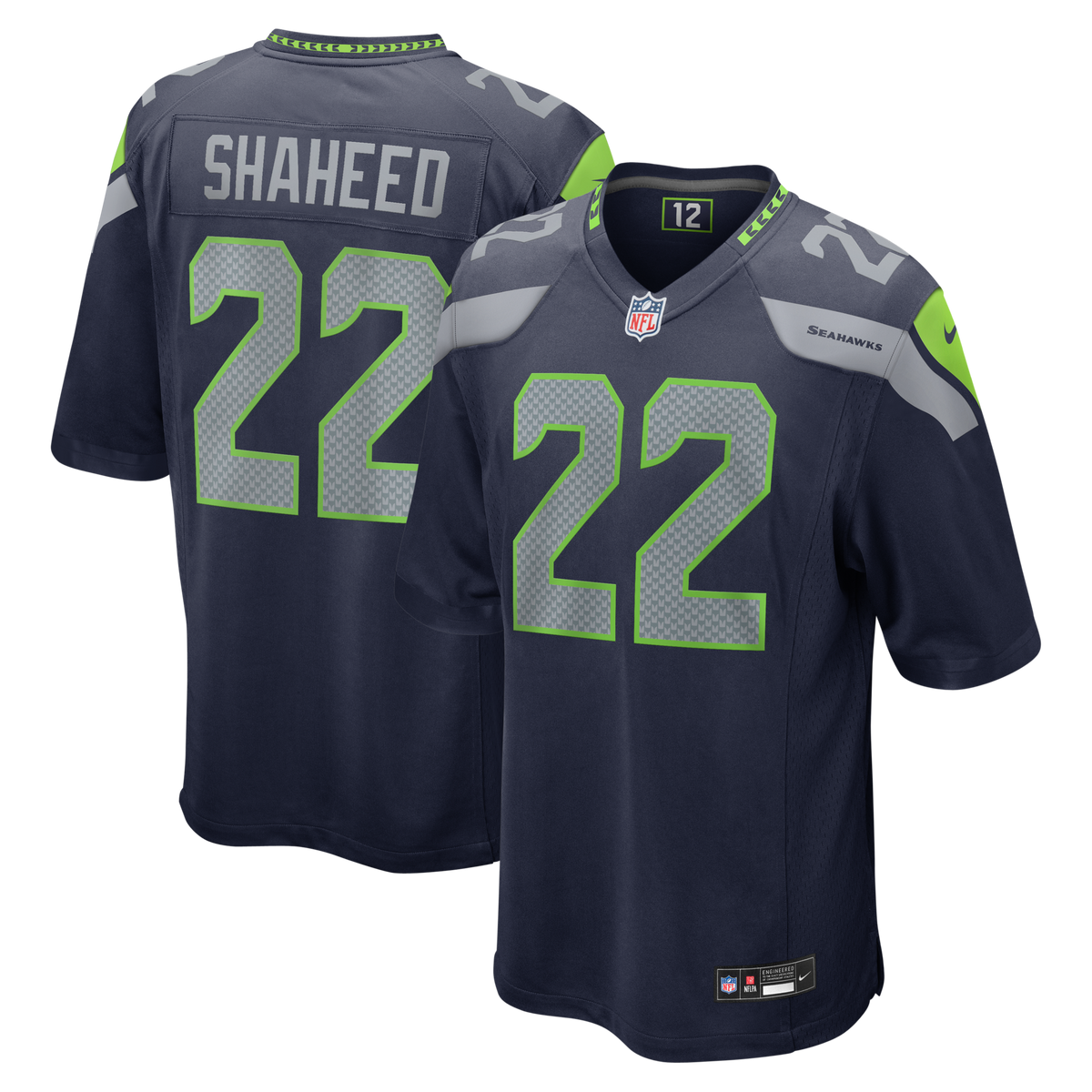 Seattle Seahawks Rashid Shaheed College Navy Team Game Jersey