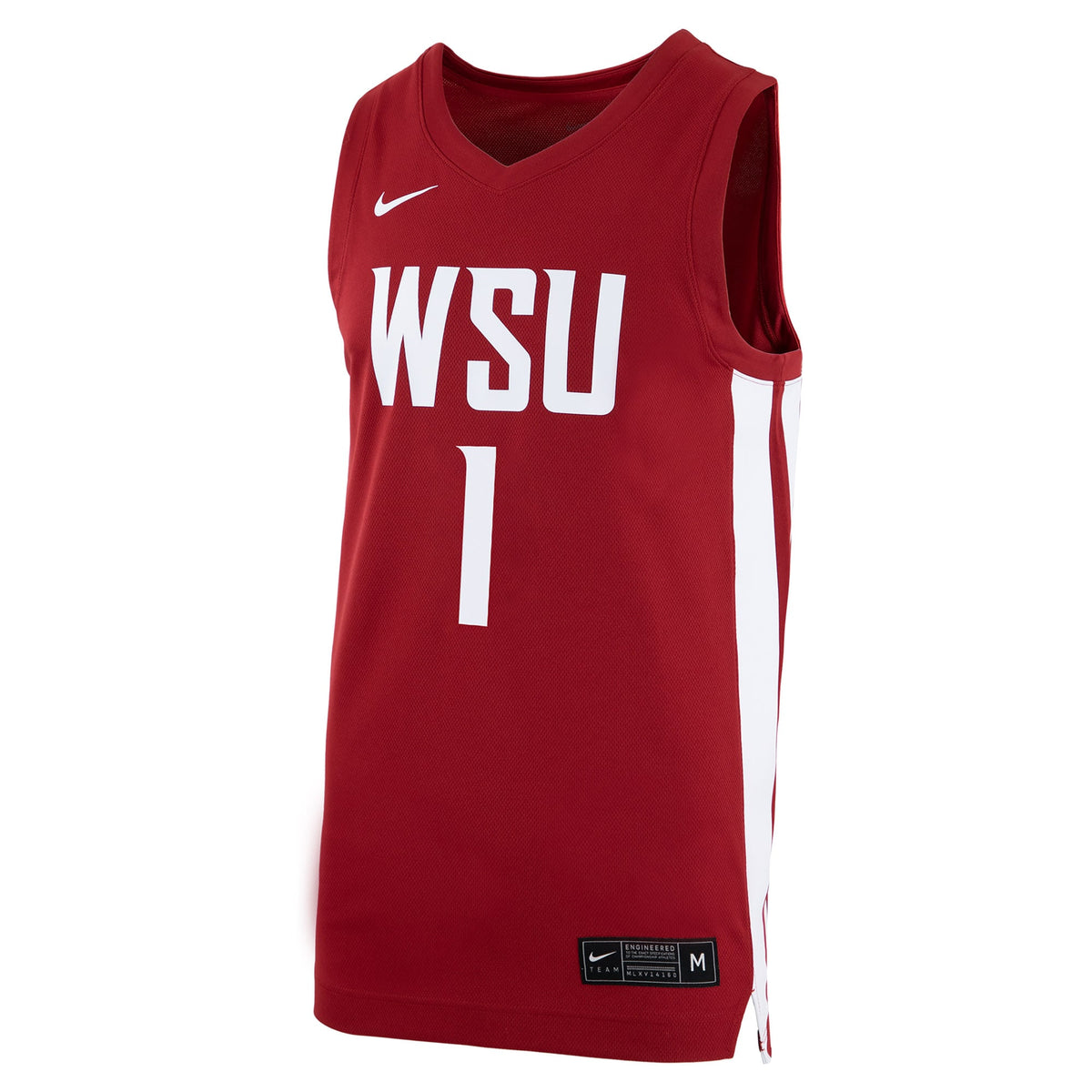 #1 Crimson Washington State Cougars Logo Replica Basketball Jersey
