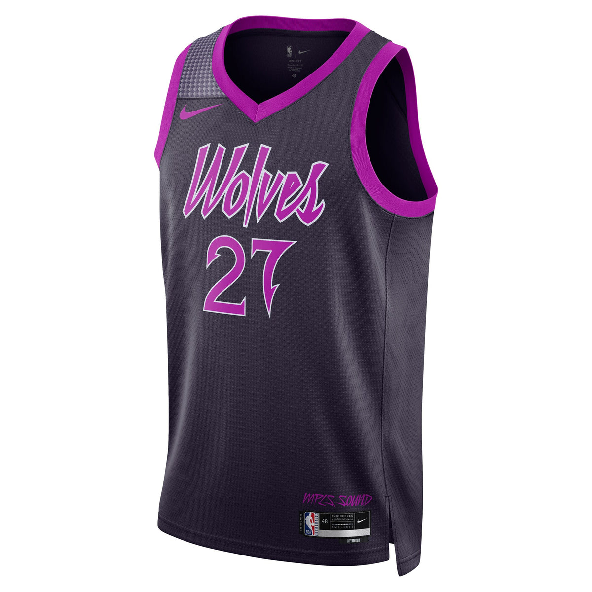 Minnesota Timberwolves 2025/26 City Edition Swingman Jersey - Black - Rudy Gobert
