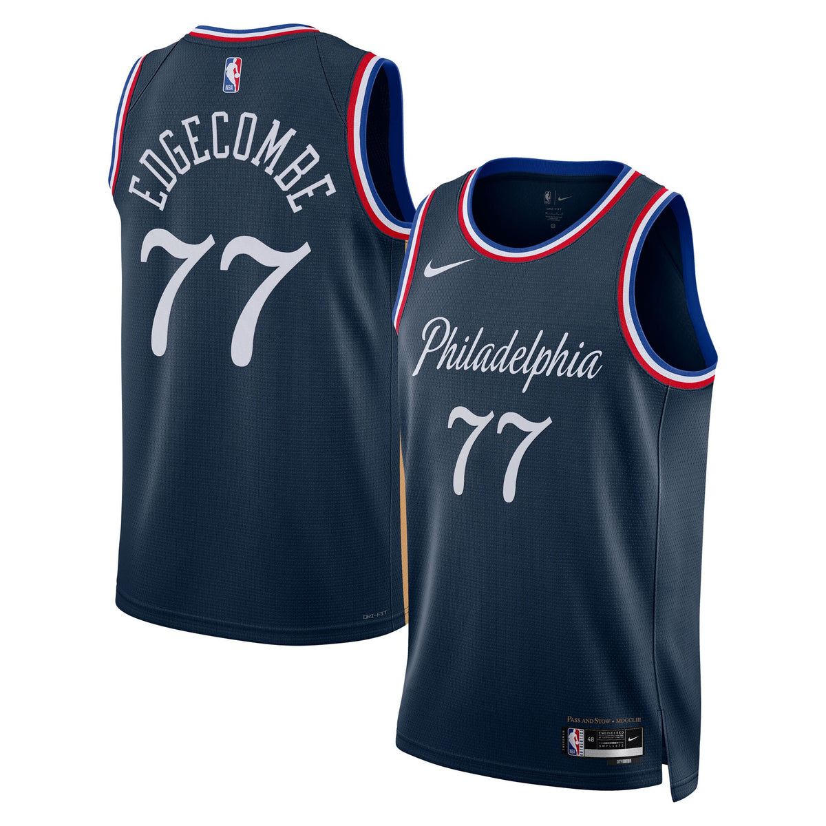 Philadelphia 76ers 2025/26 City Edition Swingman Jersey - Navy - VJ Edgecombe