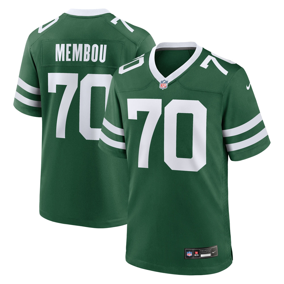 New York Jets Armand Membou Green Team Game Jersey