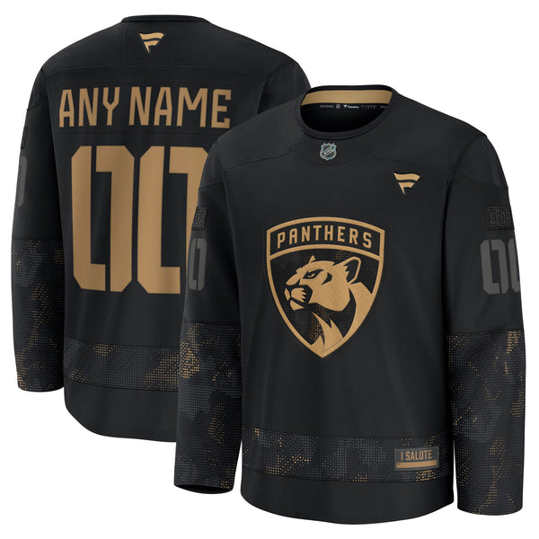 Florida Panthers Fanatics Black 2024 Military Appreciation Custom Practice Jersey