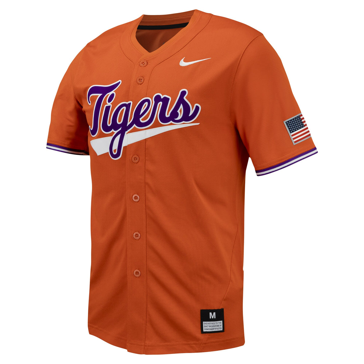 Orange Clemson Tigers Replica Full-Button Baseball Jersey