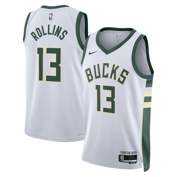 Milwaukee Bucks Association Edition Swingman Jersey - White - Ryan Rollins -