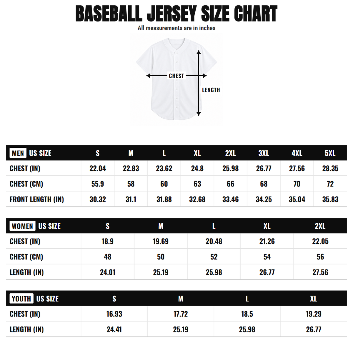 Custom White-Black Red Authentic Split Fashion Baseball Jersey size chart