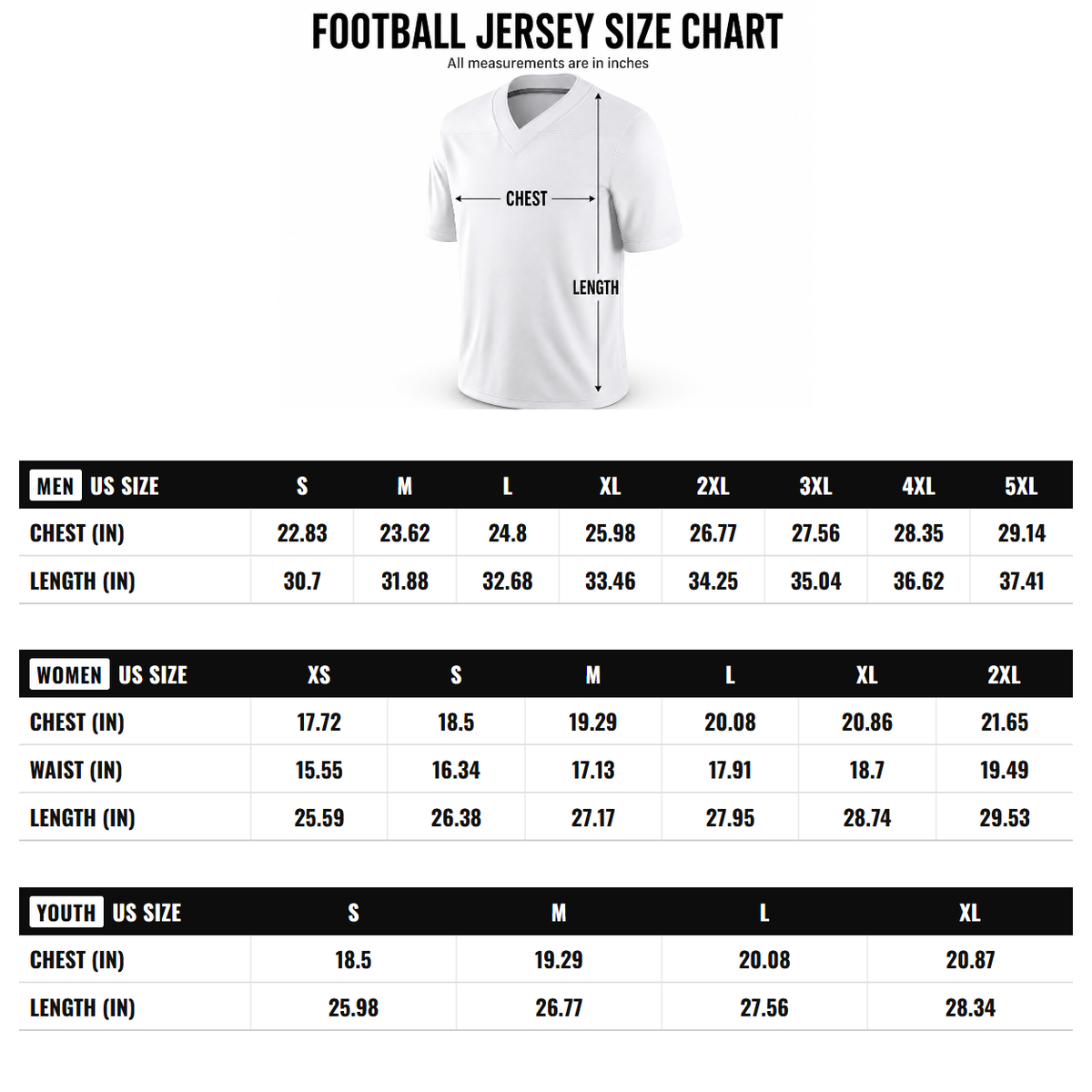 Los Angeles Chargers Kayode Awosika Powder Blue Team Game Jersey size chart